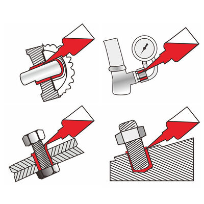 Hgh 온도 빨간색 작은 병 파이프 밀폐기 실 로커 접착제