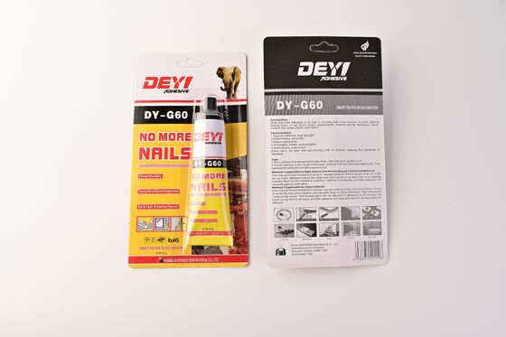 유연하고 방수 건축 접착제 DEYI DY-G60 더 이상 손톱 접착제가 없습니다 거울 및 벽 패널