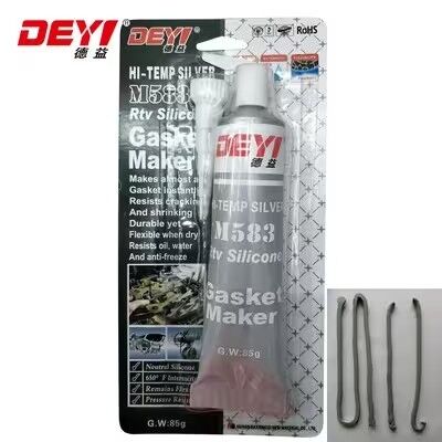 DEYI M583 RTV 실리콘 개스킷 메이커 | 산업 및 자동차 엔진용 고온 실버 접착제 제조사