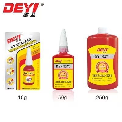 DEYI DY-N271 빨간색 고강도 스레드 러커 - 금속 고정 장치 잠금 및 밀폐를 위한 영구 아네로브 접착제