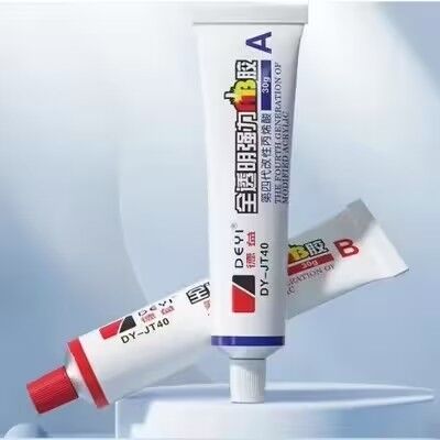 Crystal Clear Acrylic AB Adhesive Glue | High Strength PVC Bonding Glue for Plastic Repair